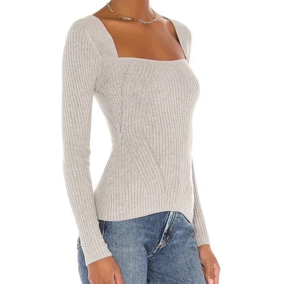 Lovers + Friends Tops - Lovers + Friends Tie Back Fitter Rib Sweater